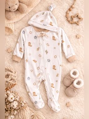 ✨🤠🍼 NWT Baby Western Sleeper Set – 6-9 Months 🍼🤠✨